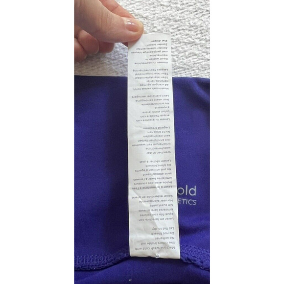 Fabletics Define PowerHold High Rise 7/8 Leggings Purple Side Stripe UPF Size XS - Picture 11 of 11